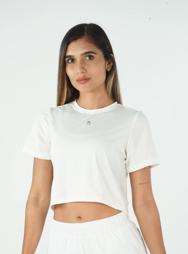 CROP TOP TELA FRÍA BLANCO