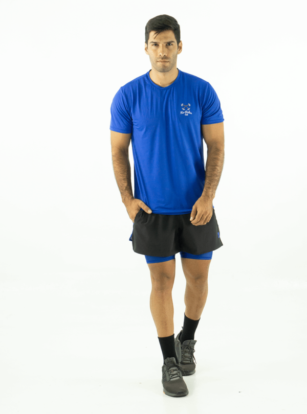 SHORT RUNNING NEGRA CON AZUL - Imagen 4