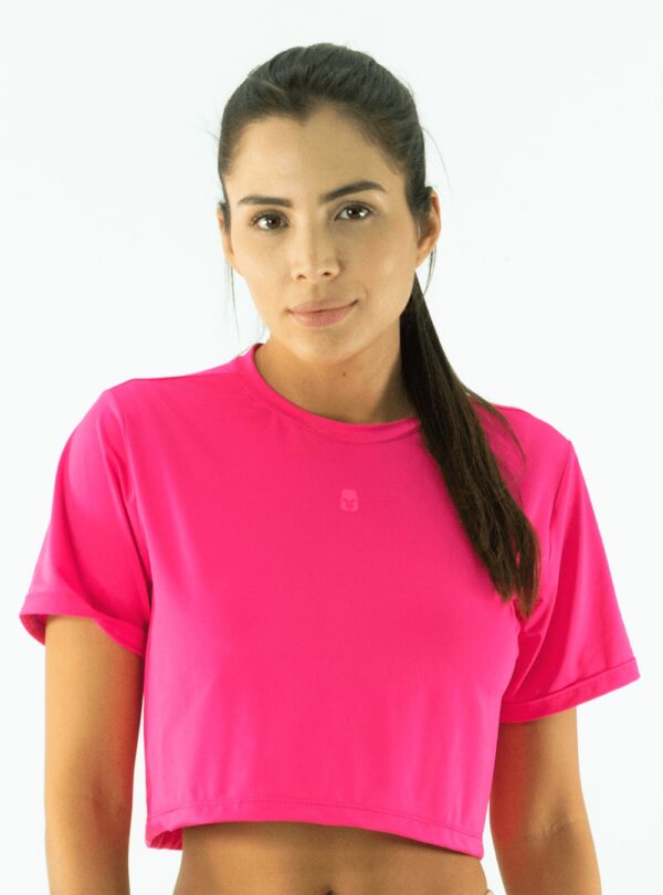 CROP TOP TELA FRIA MAGENTA