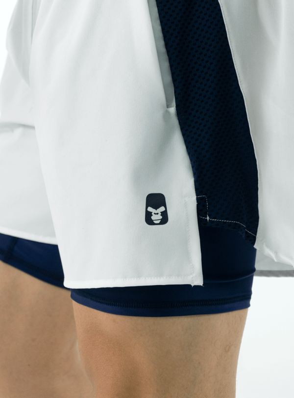 SHORT RUNNING BLANCA CON AZUL - Imagen 4