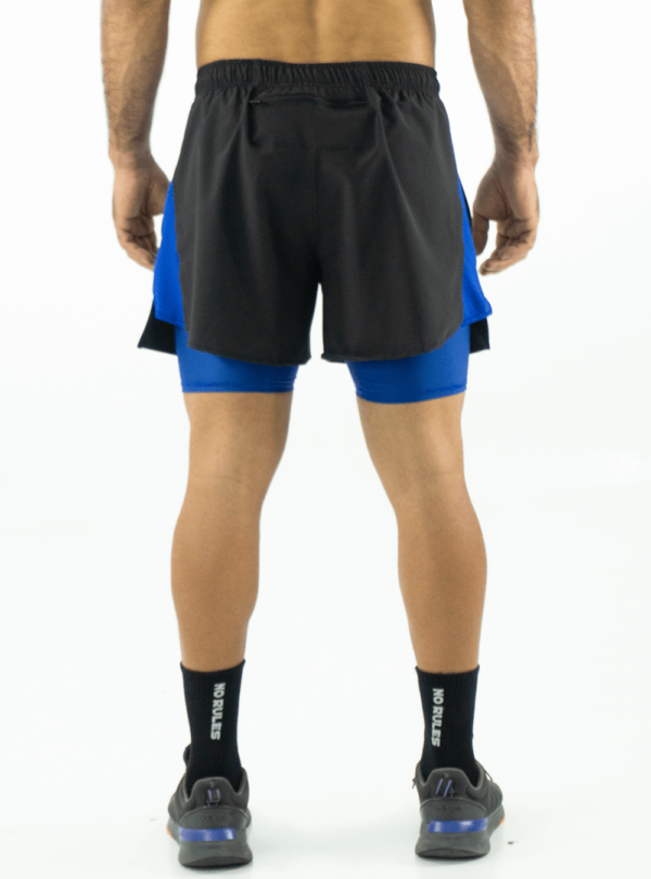 SHORT RUNNING NEGRA CON AZUL - Imagen 3