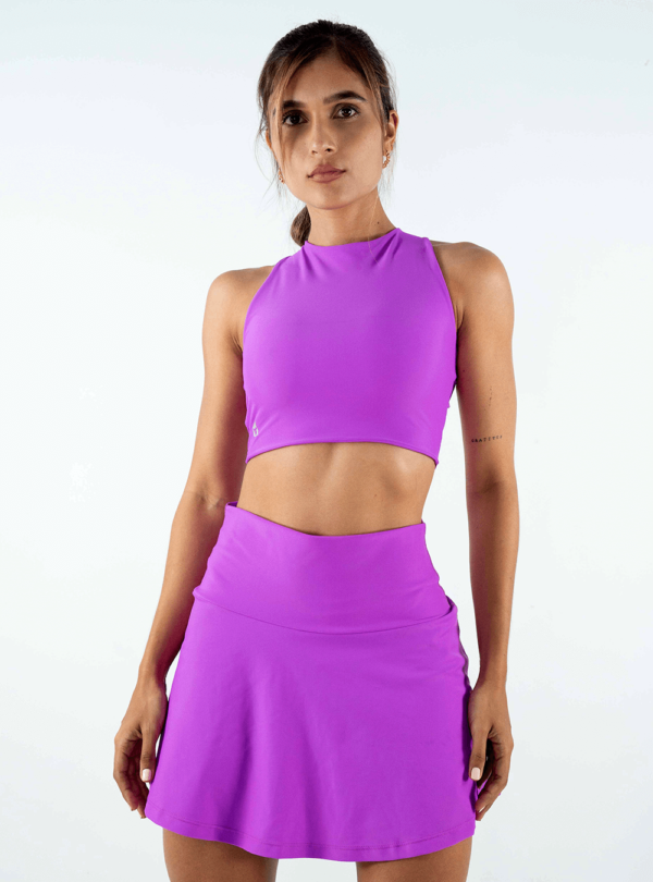 FALDA SHORT PRETINA ALTA MORADA - Imagen 2
